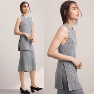 Aritzia Wilfred Palmier Salt and pepper sweater sleeveless size small